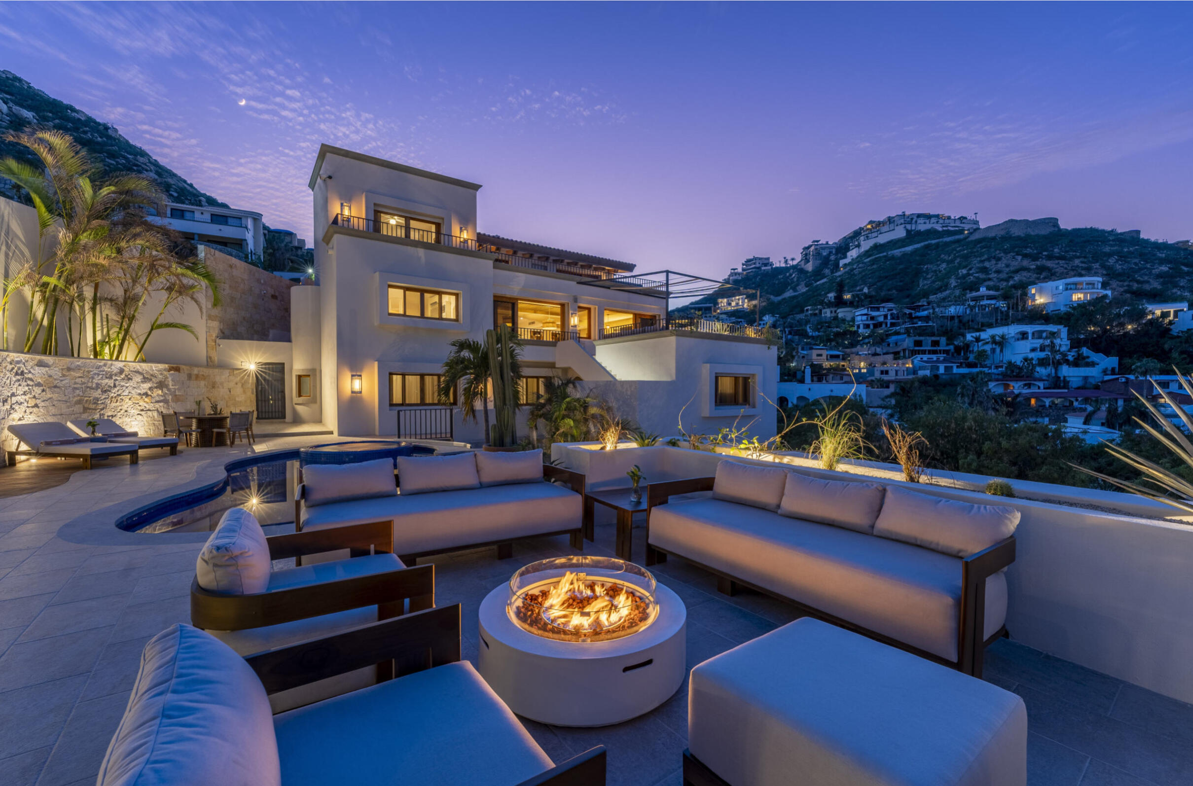 Querencia Section 4- Las Canadas Discover refined indoor-outdoor living at Cañada 9, set within Querencia, San Jose del Cabo's premier private golf community. Soaring beamed ceilings, walls of pocket glass, and luminous marble floors define an open great room that flows effortlessly to the terrace, infinity-edge pool, and stone-clad water feature -- all framed by panoramic Sea of Cortez and mountain for sale