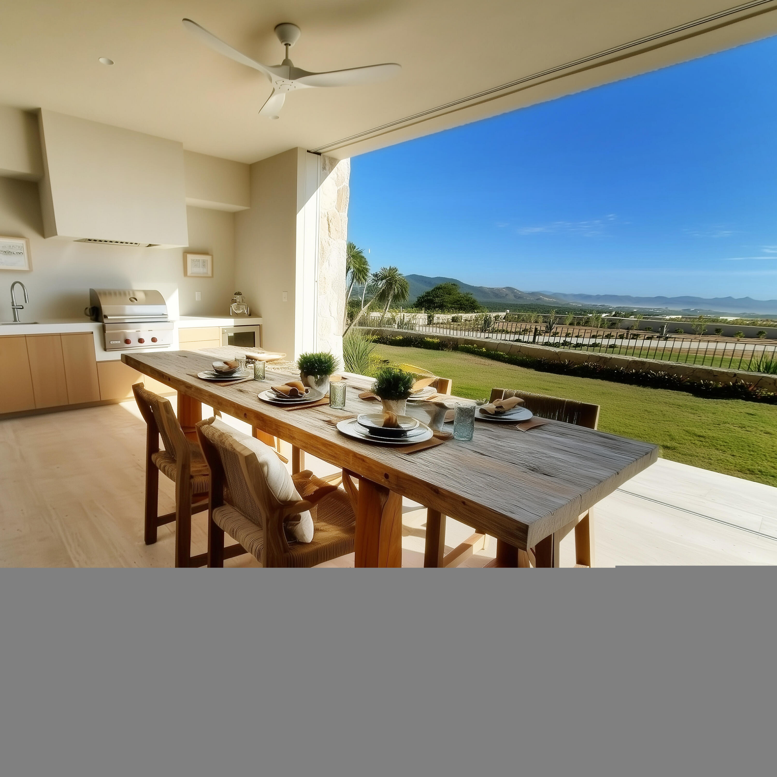 Querencia Section 6- Las Verandas A rare, highly upgraded, fully furnished garden residence in Querencia. Verandas C-101 offers generous living spaces that open to a large private terrace and grassy garden--an uncommon feature within the community. Contemporary architecture and custom-made furniture are paired with a calm, grounding interior designed with natural materials, custom wood furnishings, clay accents, upgraded flooring, and enhanced interior doors throughout. This residence features a fully upgraded kitchen with new appliances and a 42-inch wine cellar, along with thoughtfully finished bathrooms that include double-sink vanities and elevated finishes. Ceiling fans are installed in all bedrooms. A private in-unit elevator gives you direct access to the parking garage below, to your two parking spaces, and an oversized private storage room included with the home. This residence was delivered new with a comprehensive package of builder-selected upgrades totaling for sale