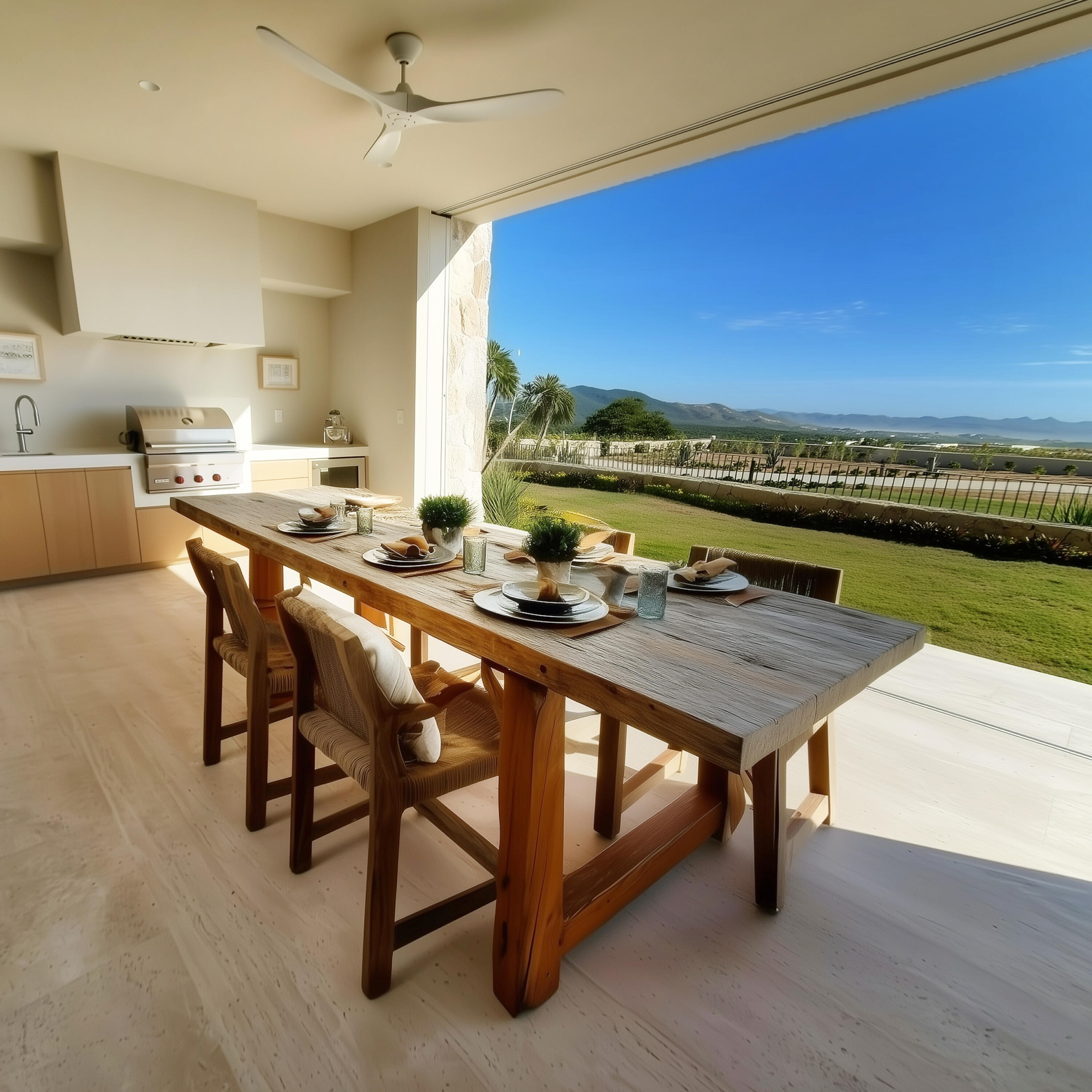 Querencia Section 6- Las Verandas A rare, highly upgraded, fully furnished garden residence in Querencia. Verandas C-101 offers generous living spaces that open to a large private terrace and grassy garden--an uncommon feature within the community. Contemporary architecture and custom-made furniture are paired with a calm, grounding interior designed with natural materials, custom wood furnishings, clay accents, upgraded flooring, and enhanced interior doors throughout. This residence features a fully upgraded kitchen with new appliances and a 42-inch wine cellar, along with thoughtfully finished bathrooms that include double-sink vanities and elevated finishes. Ceiling fans are installed in all bedrooms. A private in-unit elevator gives you direct access to the parking garage below, to your two parking spaces, and an oversized private storage room included with the home. This residence was delivered new with a comprehensive package of builder-selected upgrades totaling for sale